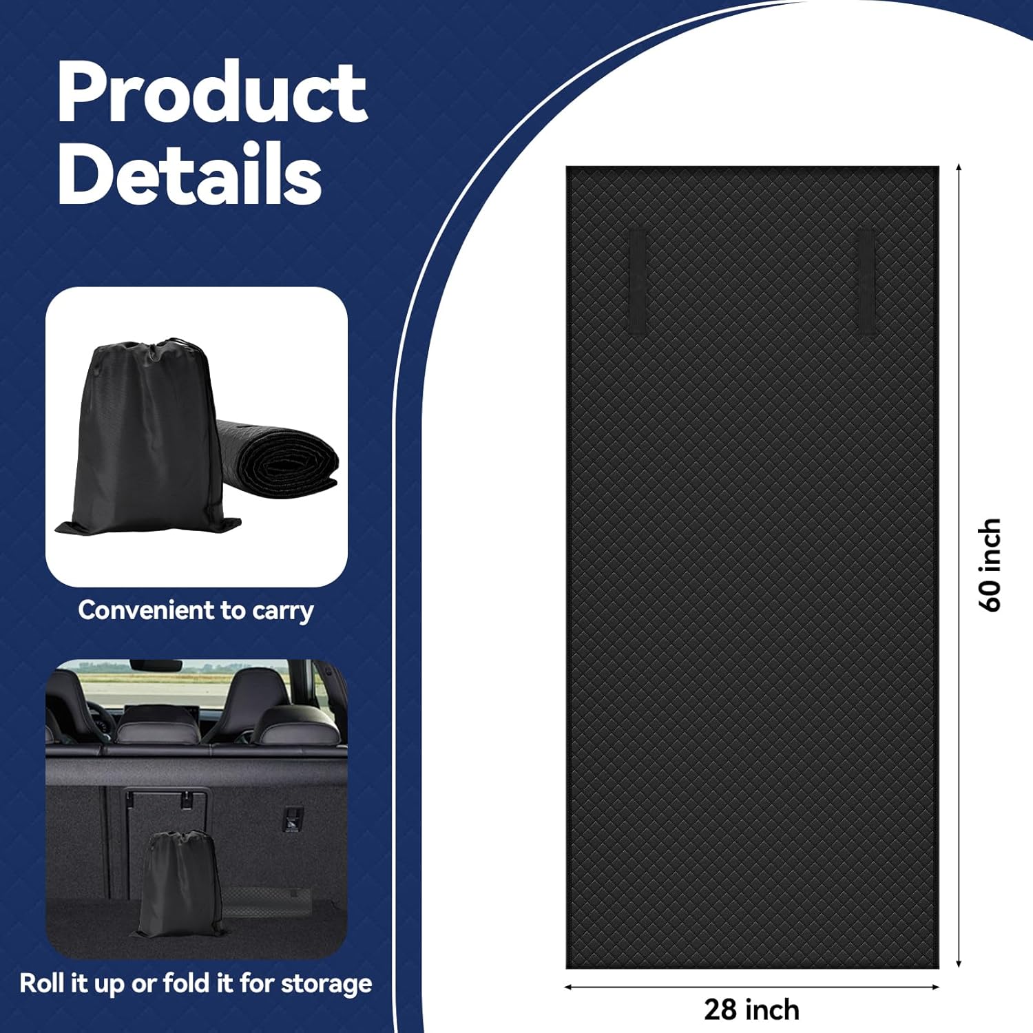 Heavy-Duty Crawler Rolling Mat，60x28 Inch Under Car Repair Mat, Automotive Creepers for Low Clearance, Portable Under Dash Creeper