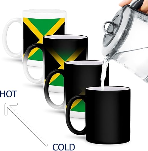 Miniatura 4 de Taza transformadora mágica de cruz mágica con bandera de Jamaica en 3D con diseño de bandera de Jamaica Caribe, jamaicano, verde, amarillo, 11