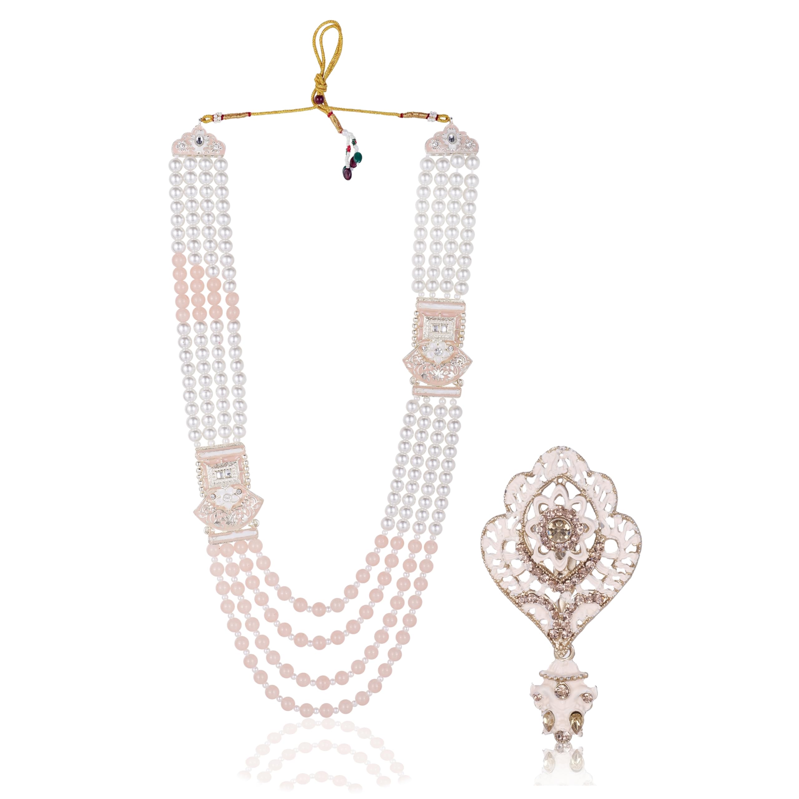 jiyanshi fashion Beaded Layered Dulha Moti Mala With Designer Brooch-picture-49