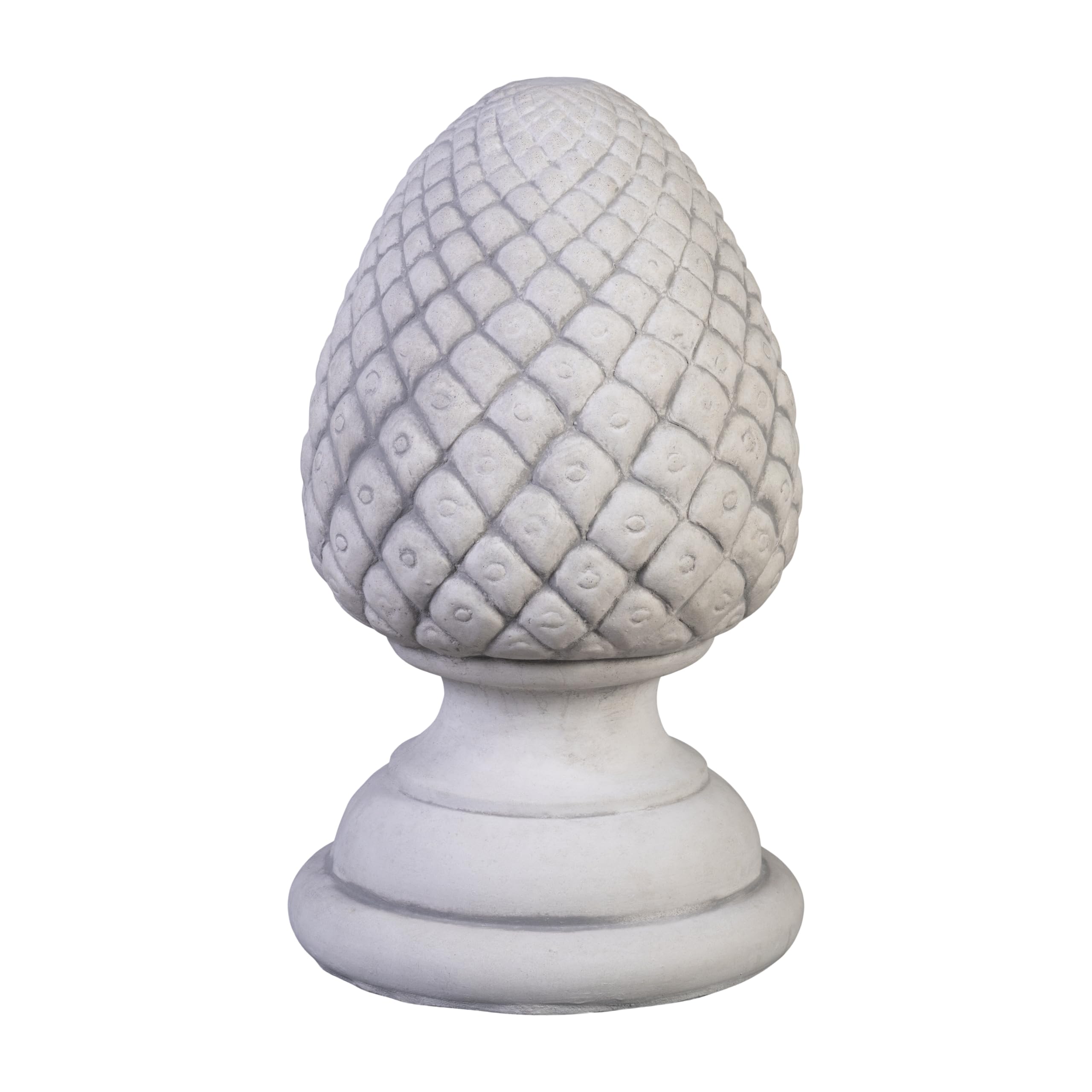 Gartendekoparadies.de Figurine en pierre de pin en fonte - H: 36 cm - Ø: 21 cm - 18 kg - Résistante au gel - Extérieur - Gris