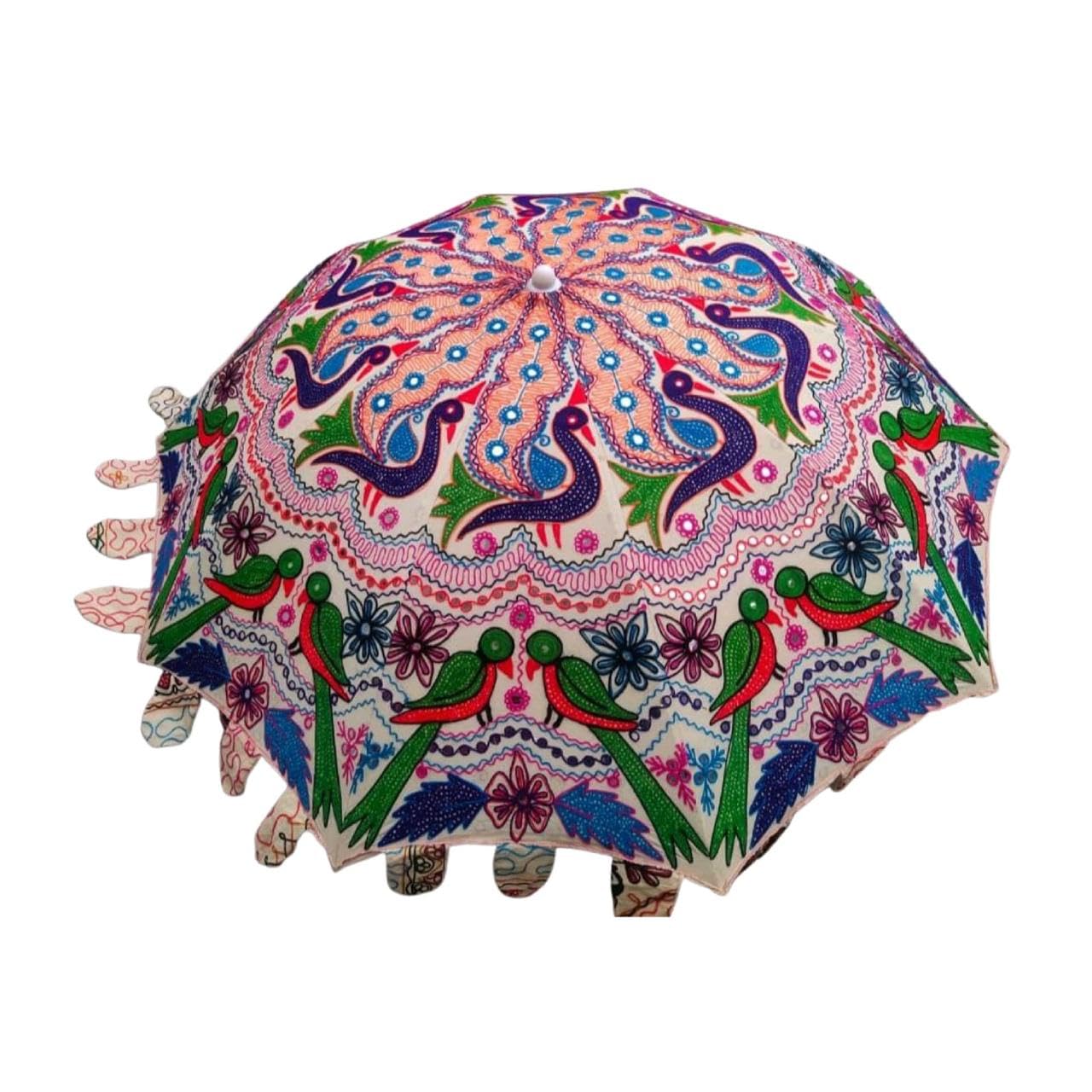 Arprani indian umbrellas for decoration, handmade patio garden table umbrellas beach umbrella cafe outdoor cotton umbrella parasol