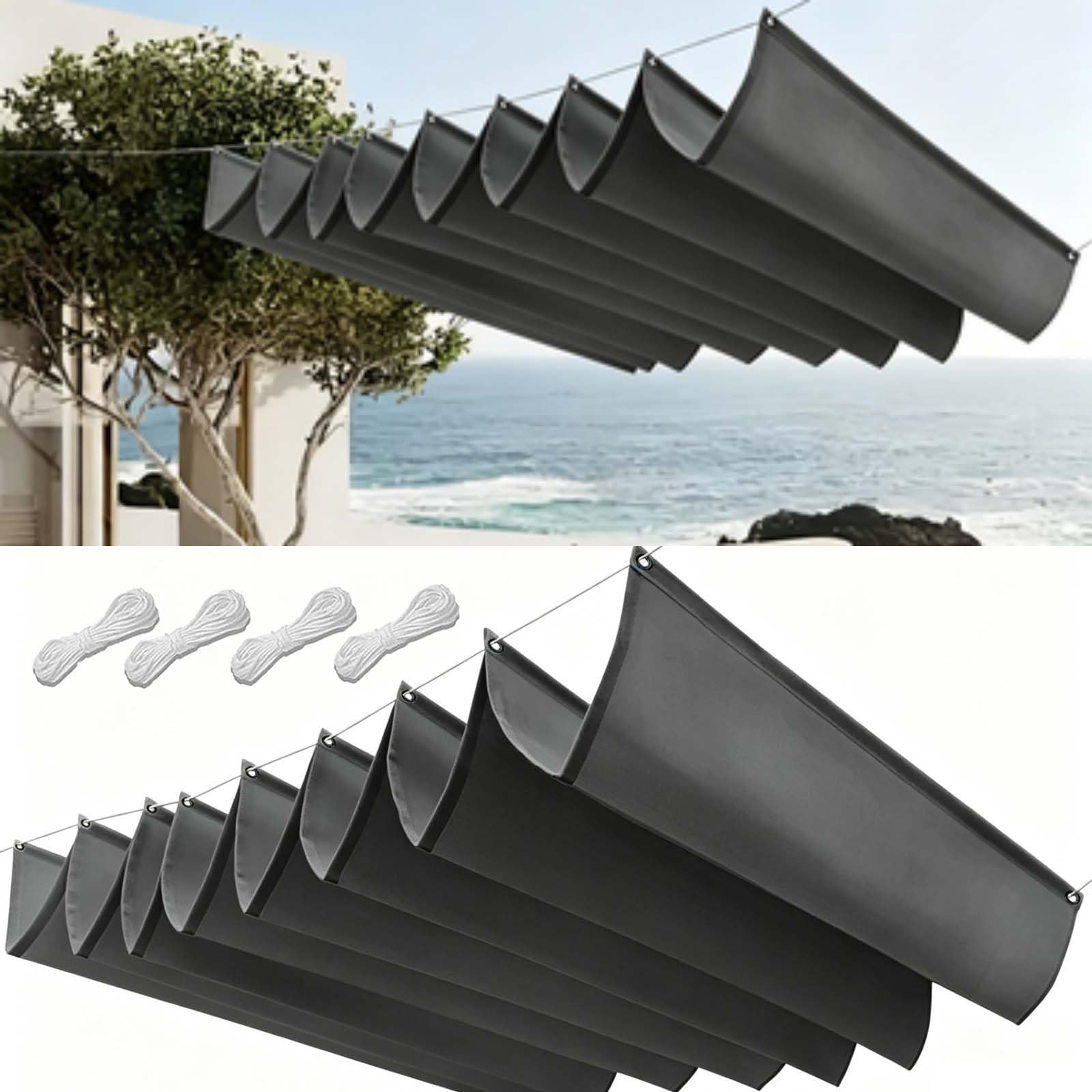 Filet d'ombrage extérieur balcon terrasse 120x480 cm protection UV