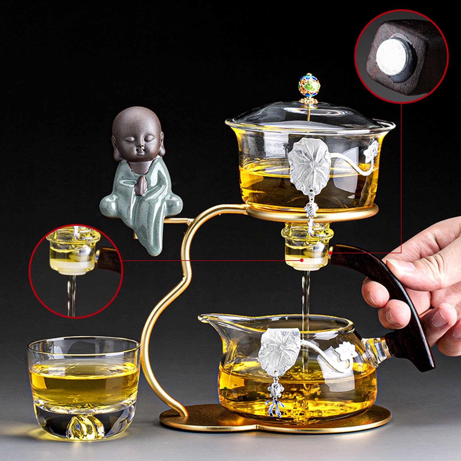 teekanne mit stövchen Matcha Tee Set Kungfu-Teeset, automatisches Teezubereitungsartefakt für den Haushalt(Color:11,Size:)
