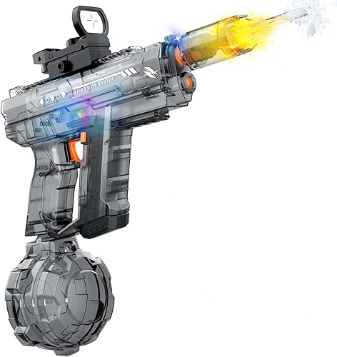 Miniatura 8 de Pistola de agua eléctrica, paquete de 2 para adultos y niños, pistola de chorro automática que se ilumina, gran capacidad de 800CC, alcance de 26-33