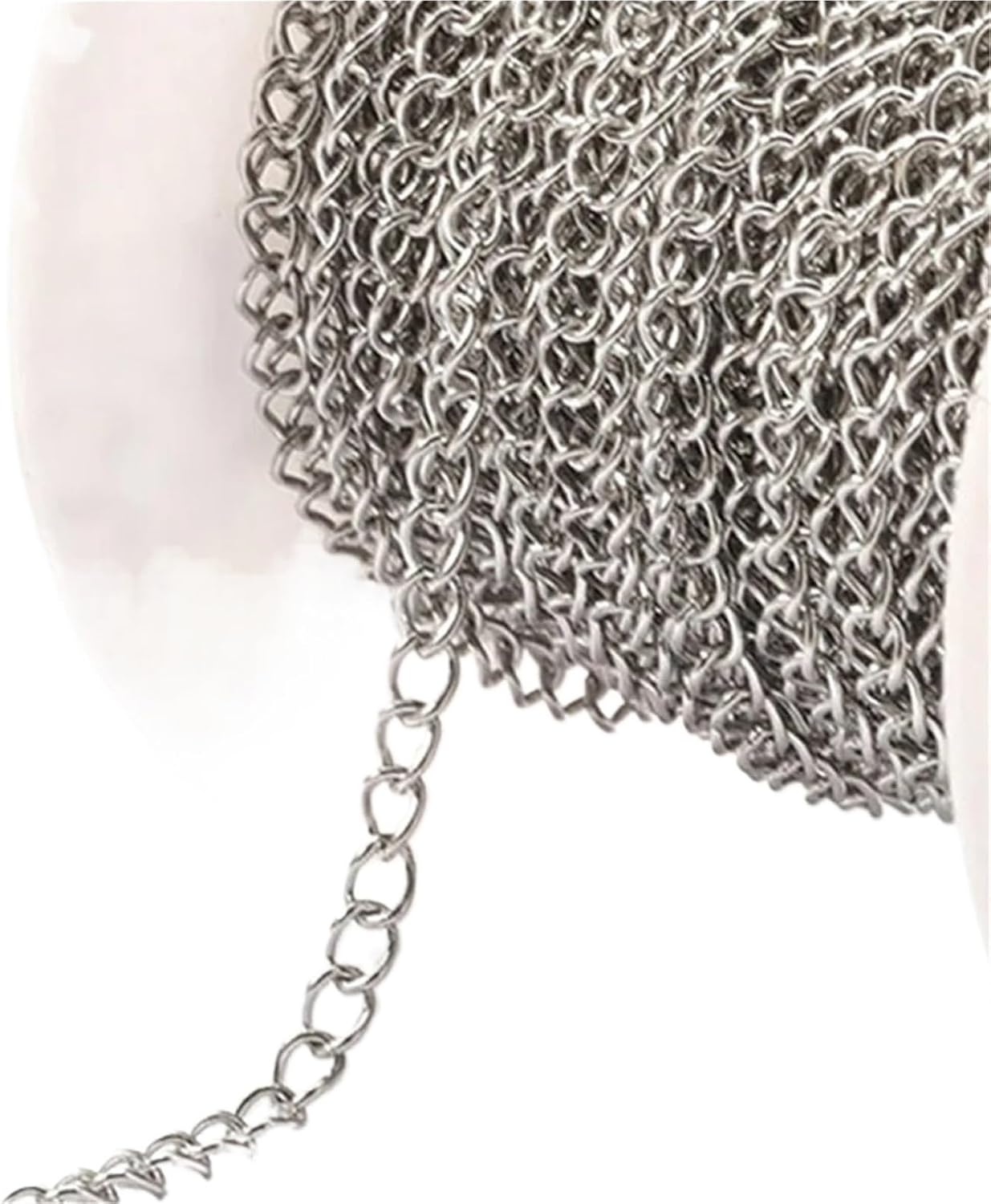 Metal Iron Necklace Chains 3pcs 2Meters Stainless Steel Jewelry Accessories Chains No Fade Gold Color Chain for Jewelry Making DIY Craft Supplies(A-Gold 4x12mm)