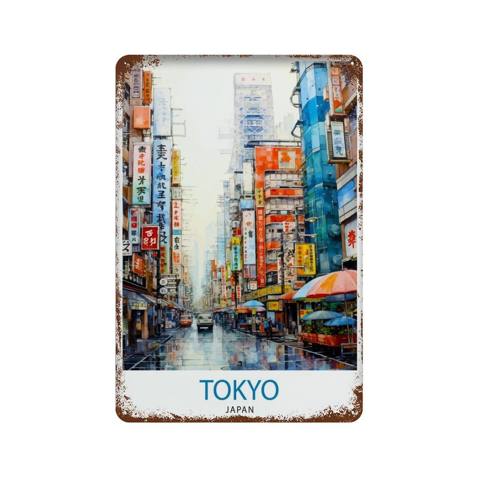 xiaoxiaoshen Tokyo Japan Travel1 Wall Decor Art Metal Tin Poster Modern Home Decor Art Home Bar Shop Decorations Vintage Sign 30x20cm