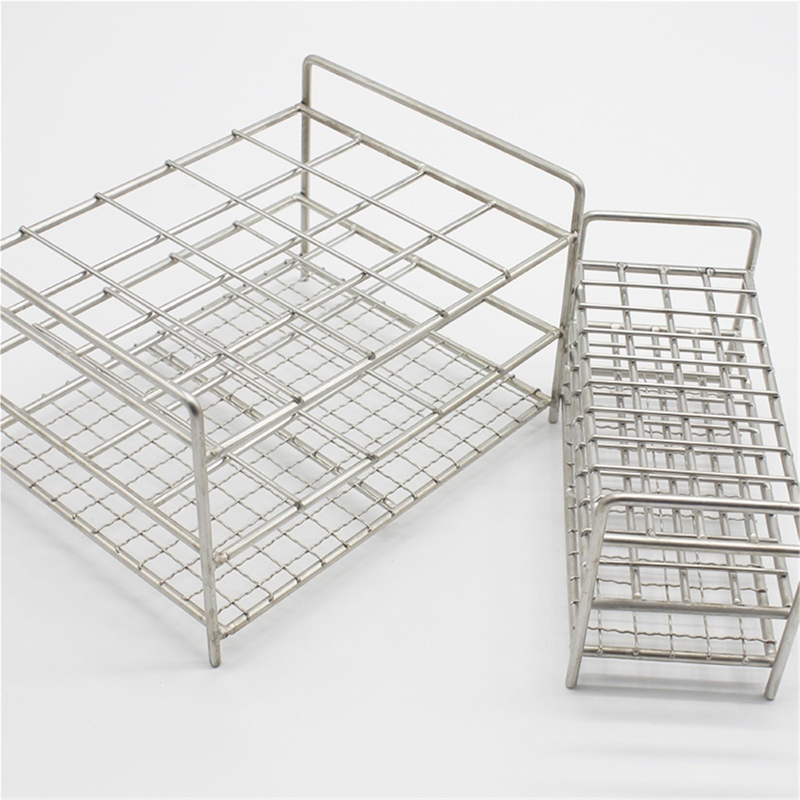 1PCS Lab Filo di Acciaio Inossidabile 40 fori o 50 fori Supporto for Provetta Centritubo Rack for Provette for Tubi DIA 13/16/17/19/21/26/30/32mm(40mm 40holes)