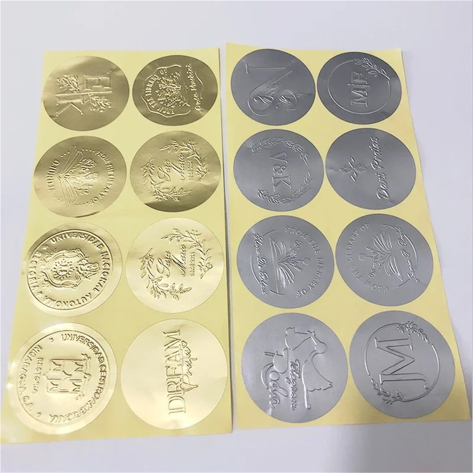 Naklejki z wytłoczeniem 6 paczek 50 mm okrągłe tłoczone pieczęć naklejki pieczęć certyfikat naklejka z nagrodą koperta prezent weselny znak dekoracyjny biznesowy(Blue)