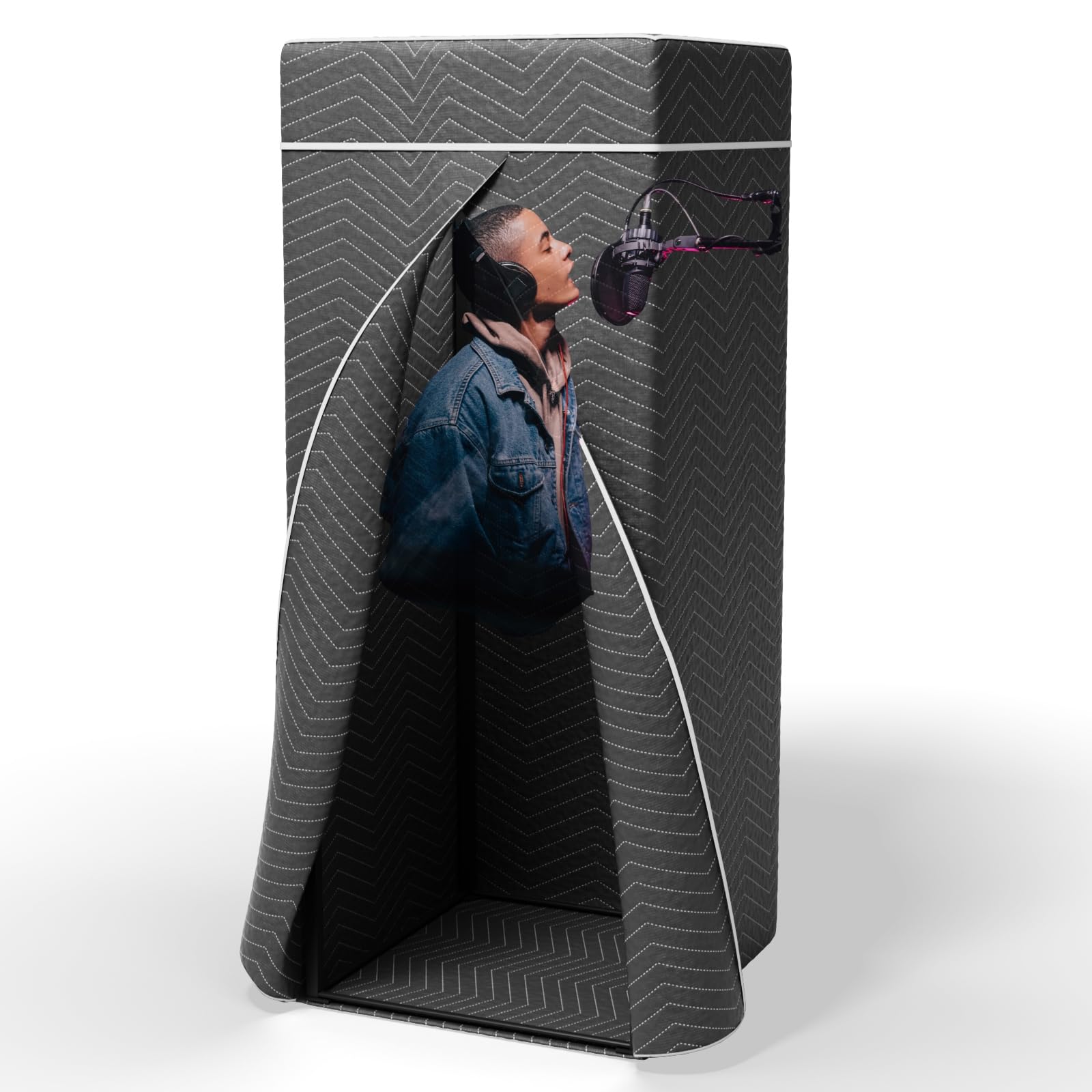 Cabina vocale portatile, cabina di registrazione senza eco, scudo insonorizzante, cabina di isolamento pieghevole con borsa da viaggio per voice over, podcasting, musica, home studio