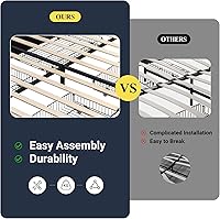 Vista 8 de Allewie - Base de cama con plataforma tapizada tamaño Queen, con 4 cajones de almacenamiento y cabecera, botón cosido en forma de diamante, base