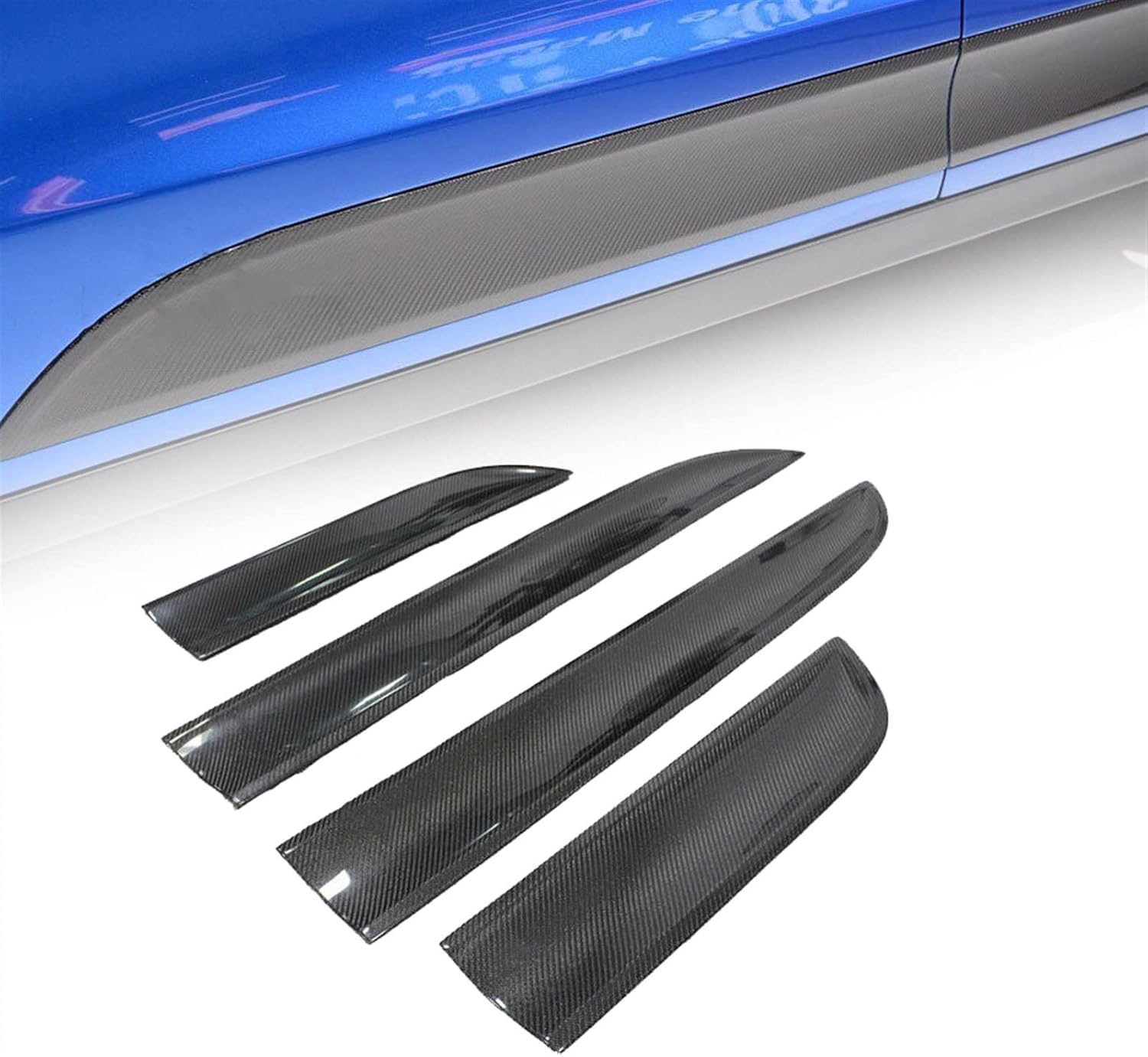 Real Carbon Fiber for for Macan 2014-2017 Car Door Side Moulding Trim Guard Plate Cover Styling Strip Bumper Seal Bar