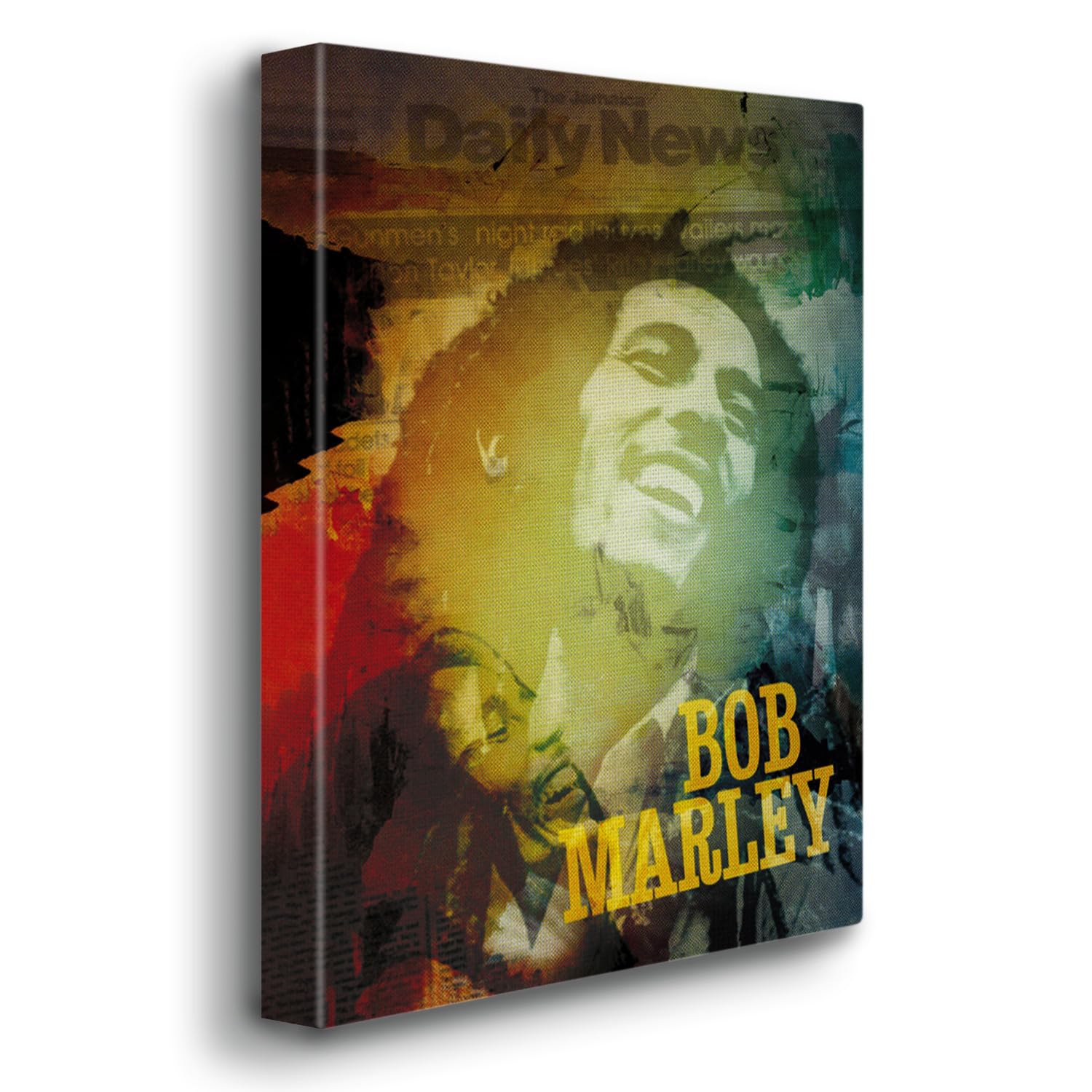 Giallobus - Quadro - 03 - Tribute Bob Marley - Tela Canvas Telaio Premium Alto Spessore - 35x50 - Pronto da Appendere - Quadri Moderni per la casa