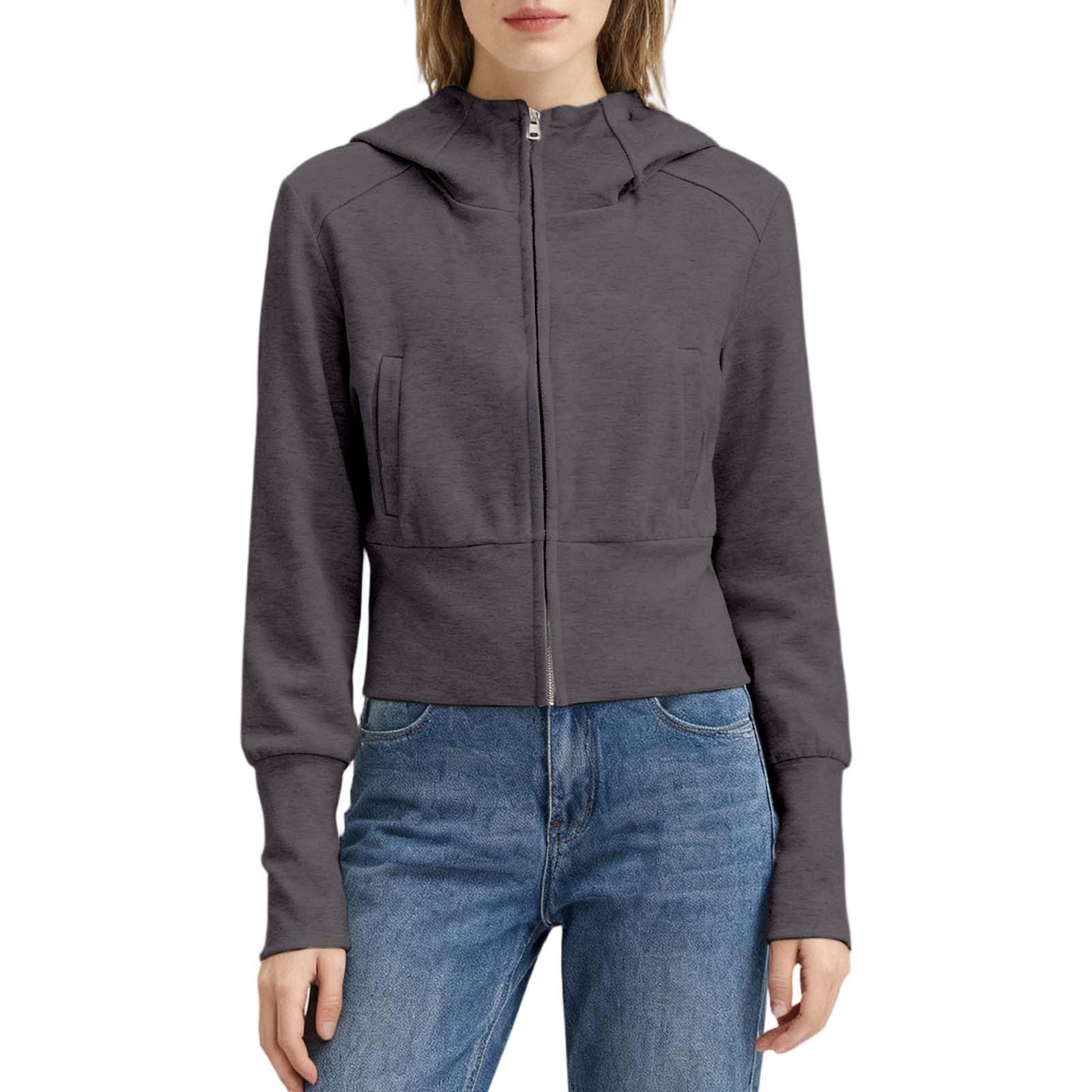 Chaqueta con Capucha y Cremallera de Color Liso con Cuello Alto para otoño e Invierno, Sudadera Ajustada