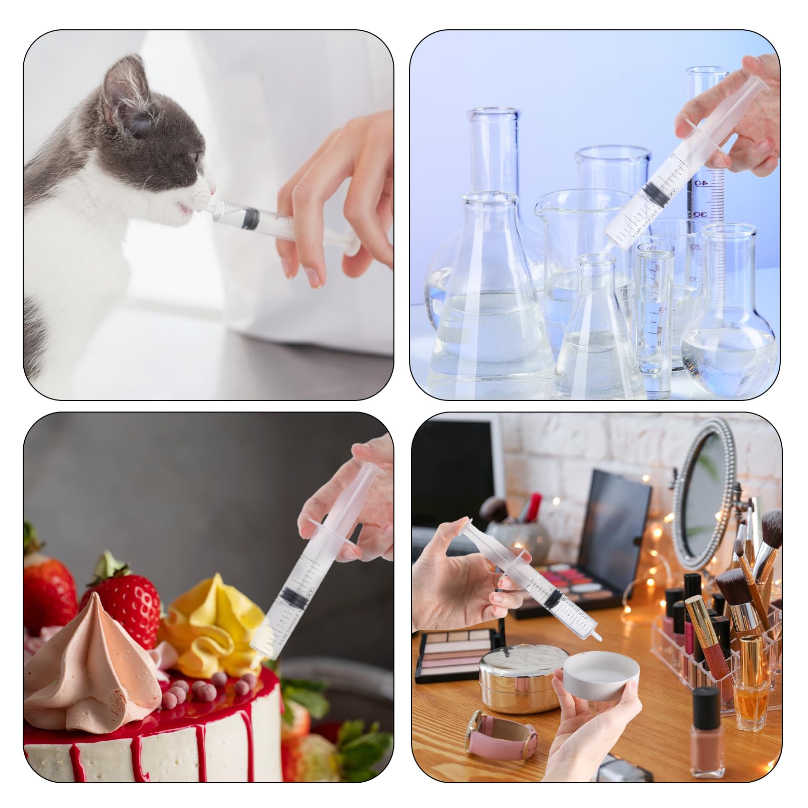 6 strzykawek z wężem, 1 ml, 5 ml, 10 ml, 20 ml, 30 ml, 60 ml, strzykawki z tworzywa sztucznego, do laboratoriów naukowych, karmienia zwierząt domowych, delikatne dozowanie od zwierząt domowych