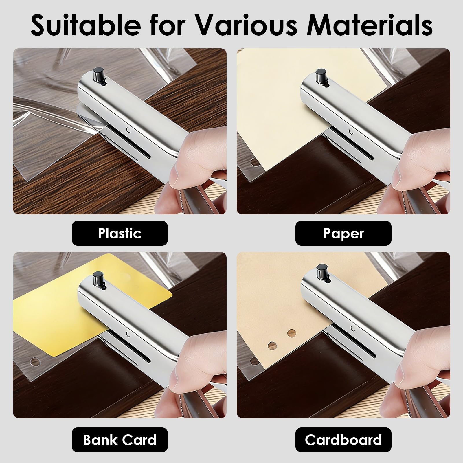 Perforatrice Decorativa a 1 Foro da 3mm, Foratrice per Carta Resistente per Fogli, Cartoncino e PVC, Accessori per l’Ufficio Essenziali, Ideale per Fai da Te e Organizzazione