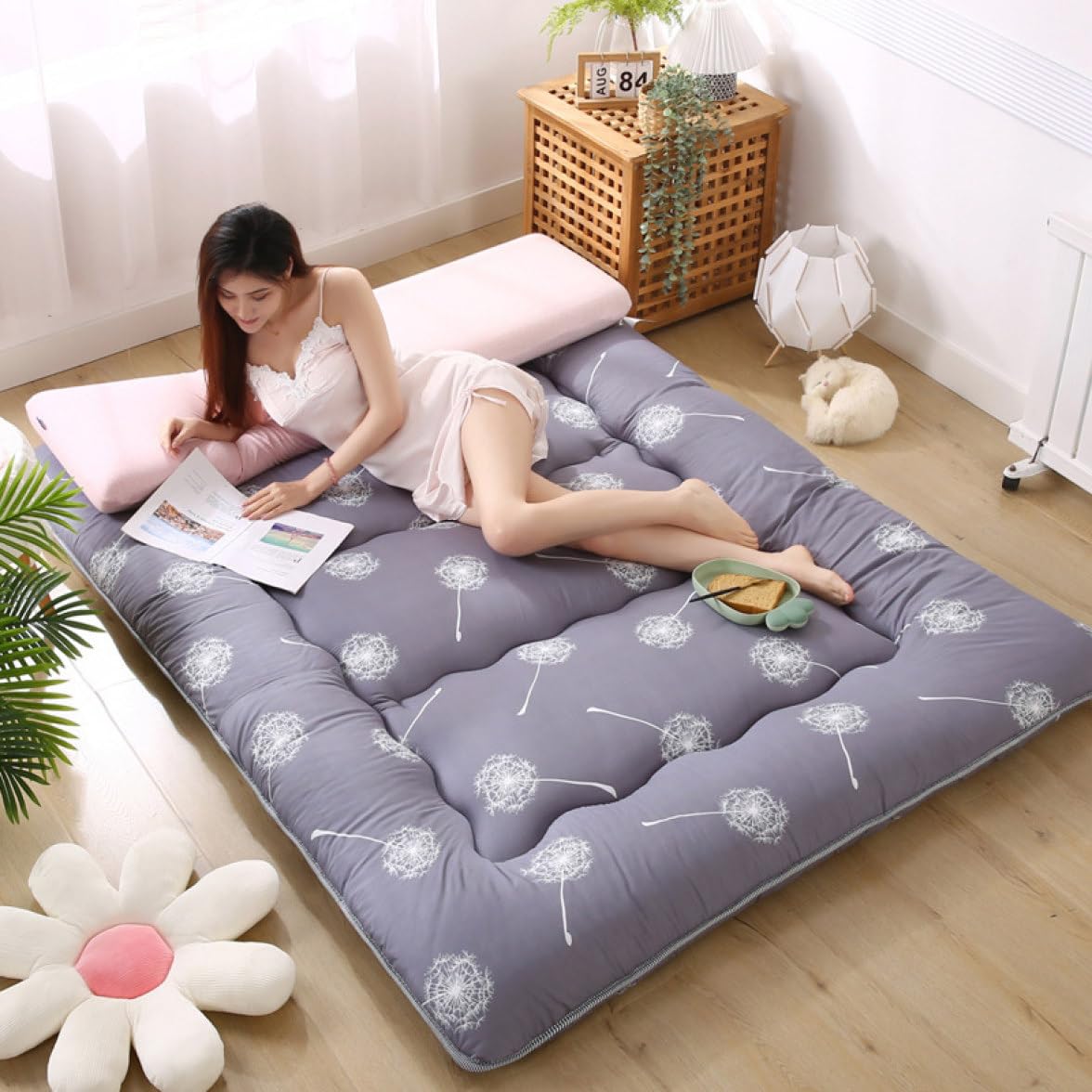 Amazon｜DGKSJ 敷きパッド ベッドパッド グレーf シングル
