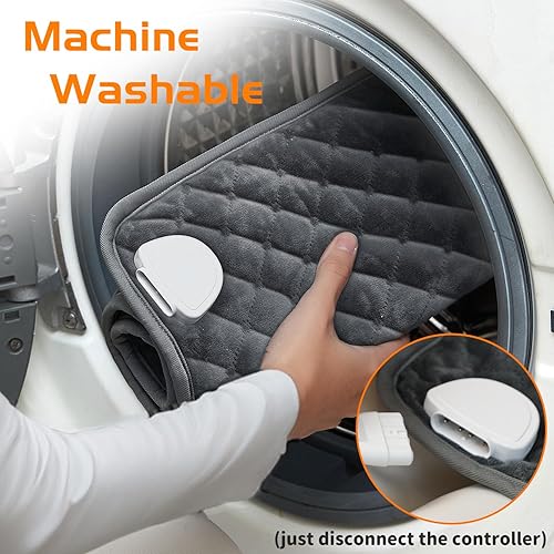 Miniatura 5 de Almohadilla térmica para aliviar el dolor de espalda, almohadilla térmica eléctrica XL grande para calambres, cuello y hombro, controlador de