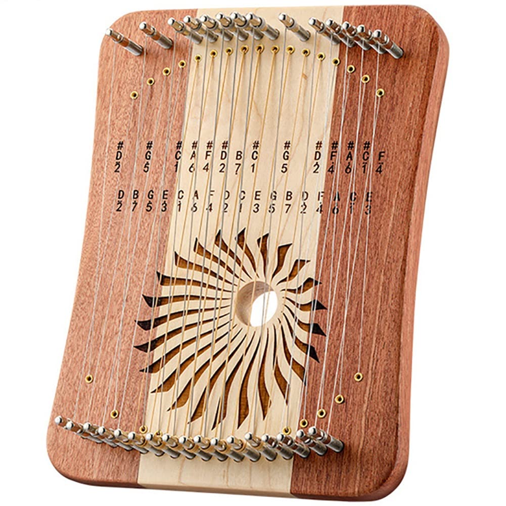 Pianoforte a pollice a 31 corde, Arpa a lira portatile con chiave for accordatura, corde extra e borsa di tela, strumento musicale in legno for professionisti (Color : Rosewood+Maple)