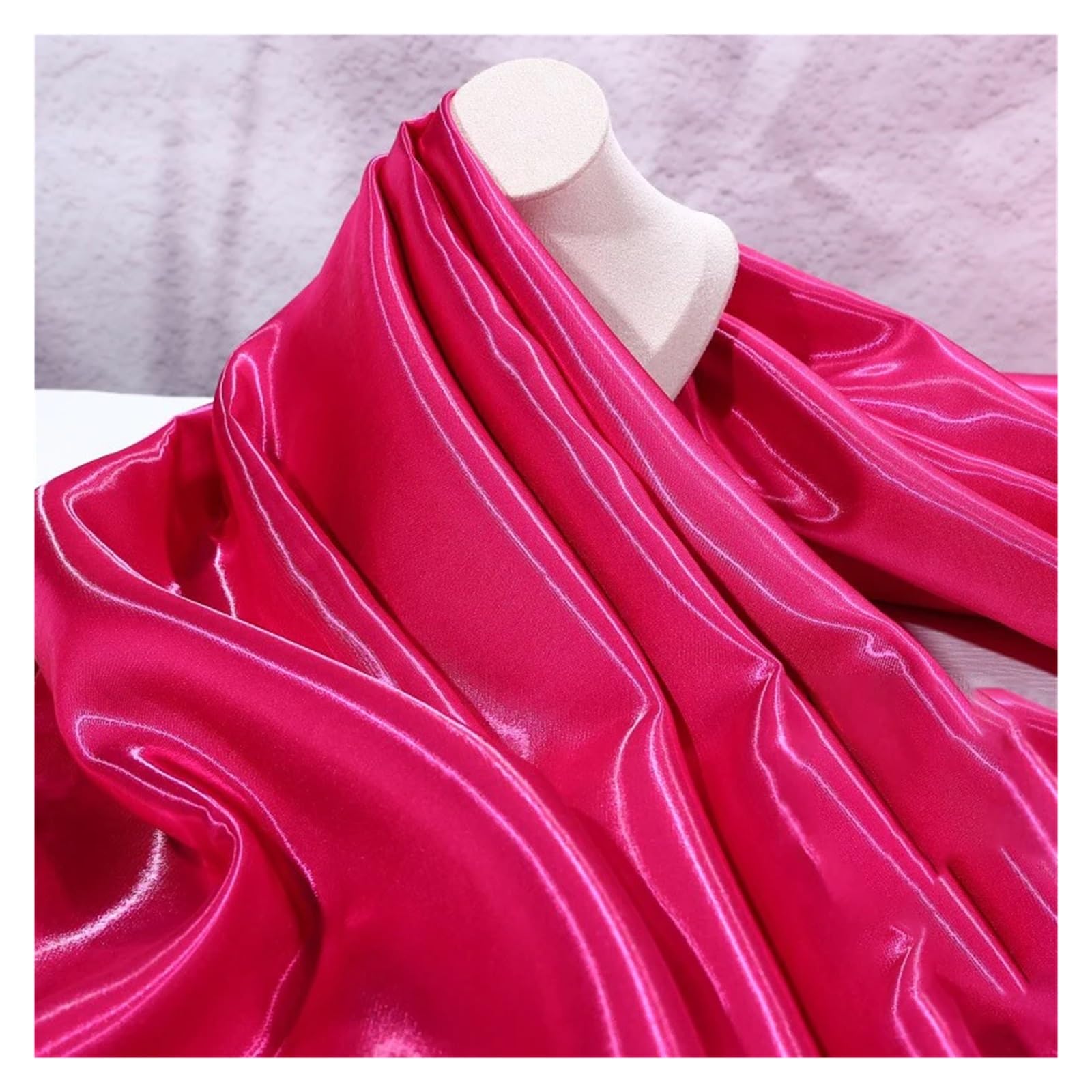 Satin Fabric Multi-Color Liquid Satin Reflective Crystal Fabric Smooth Sparkle Stiff Material for Craft(Color 17)