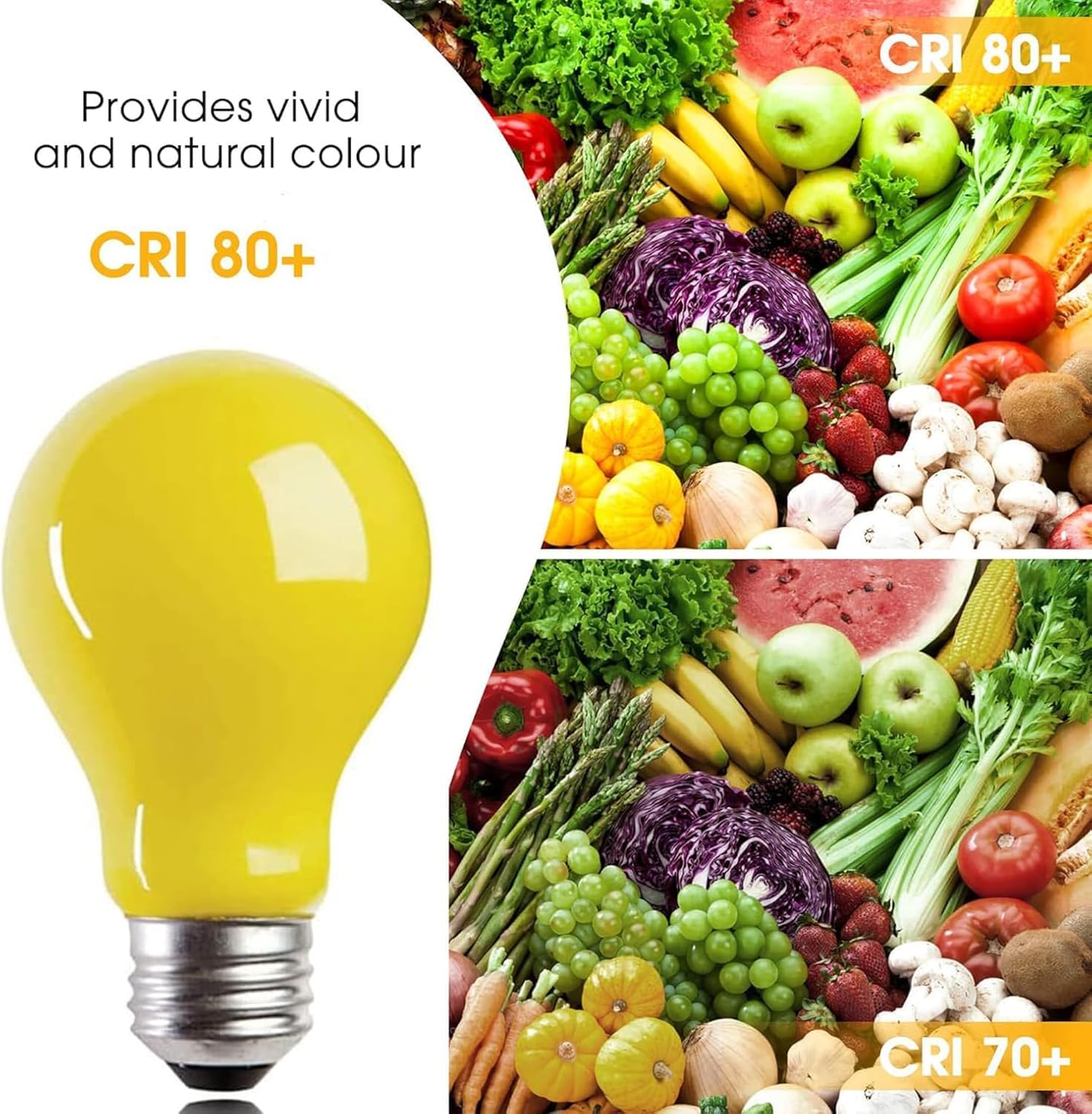 LED Yellow Bug Light Bulbs 3W (25W Equivalent) A19 Yellow Light Bulb LED Bug Bulb E26 Base Edison Decorative Bulb 2000K Amber Night Light Bulb for Outside Porch Patio Backyard Hallway,6 Pack
