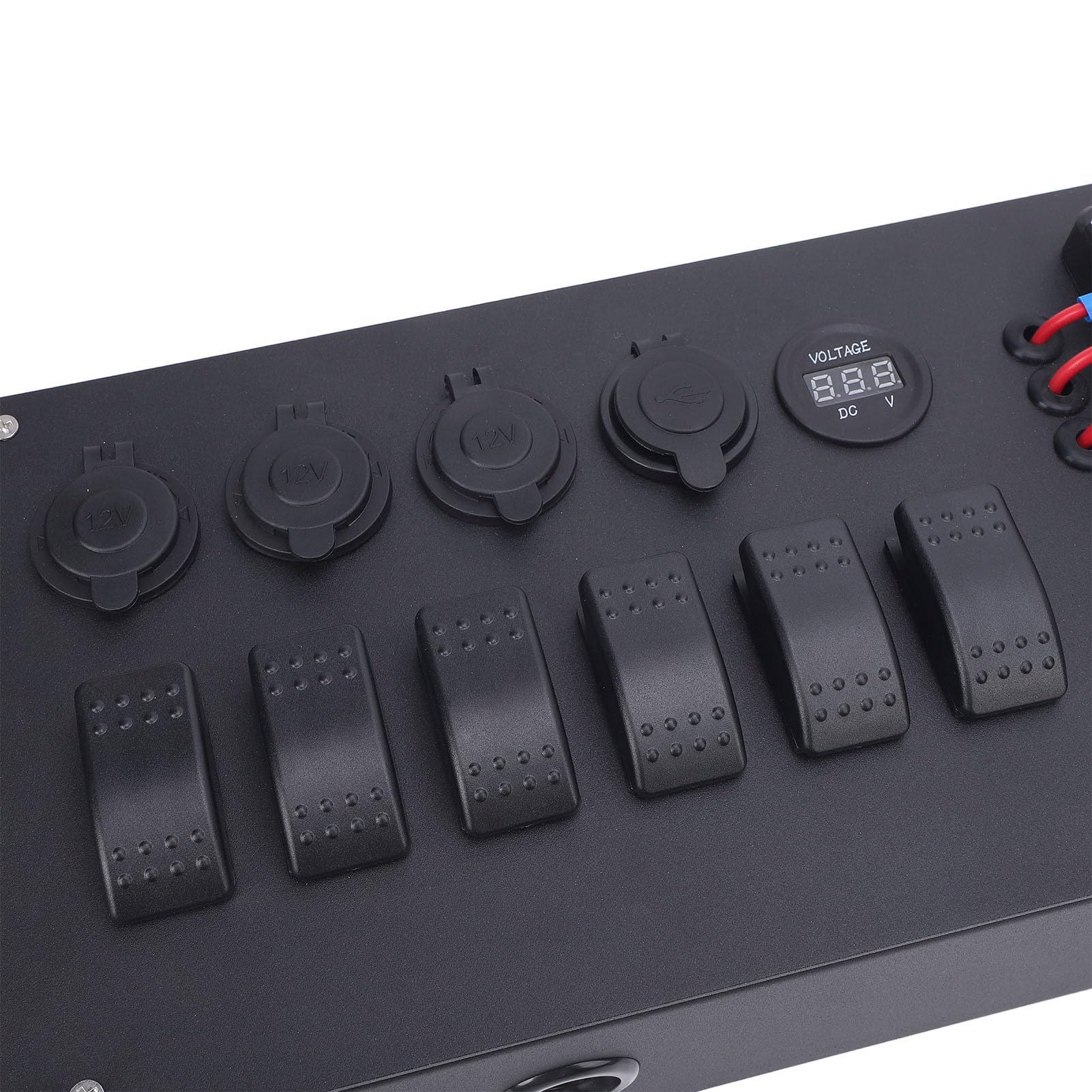 Skrzynka kontrolna zasilania akumulatora kempingowego z przełącznikiem woltomierz gniazdo do zapalniczki wyjście USB szybkie złącze do samochodu RV ciężarówka typu pickup DC12 24V