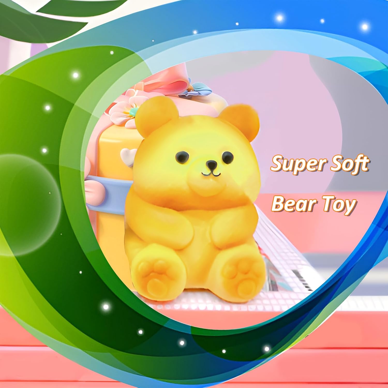 Cute Bear Squishies Toy Super Soft Slow Rising Animal Bears Bread Birthday Gift for Kids,Kawaii Stress Relief Squeeze Toy (Cute Bear Bread)