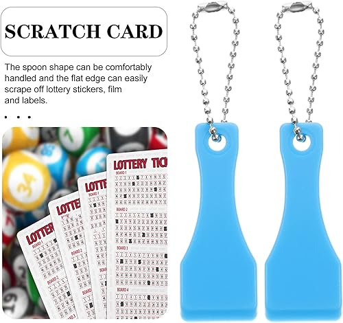 Miniatura 3 de Totority Herramienta raspadora 10 piezas, herramienta de raspador de plástico, raspador para boletos de lotería, rascador en forma de cuchara para