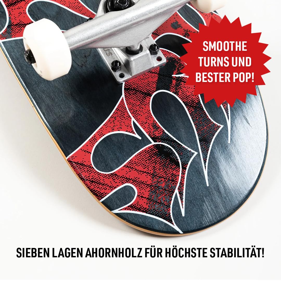 TITUS Skateboard complet Stained Triple - Noir stained 8.25 - Planche complète en bois d'érable 7 couches - Pour adolescents et adultes