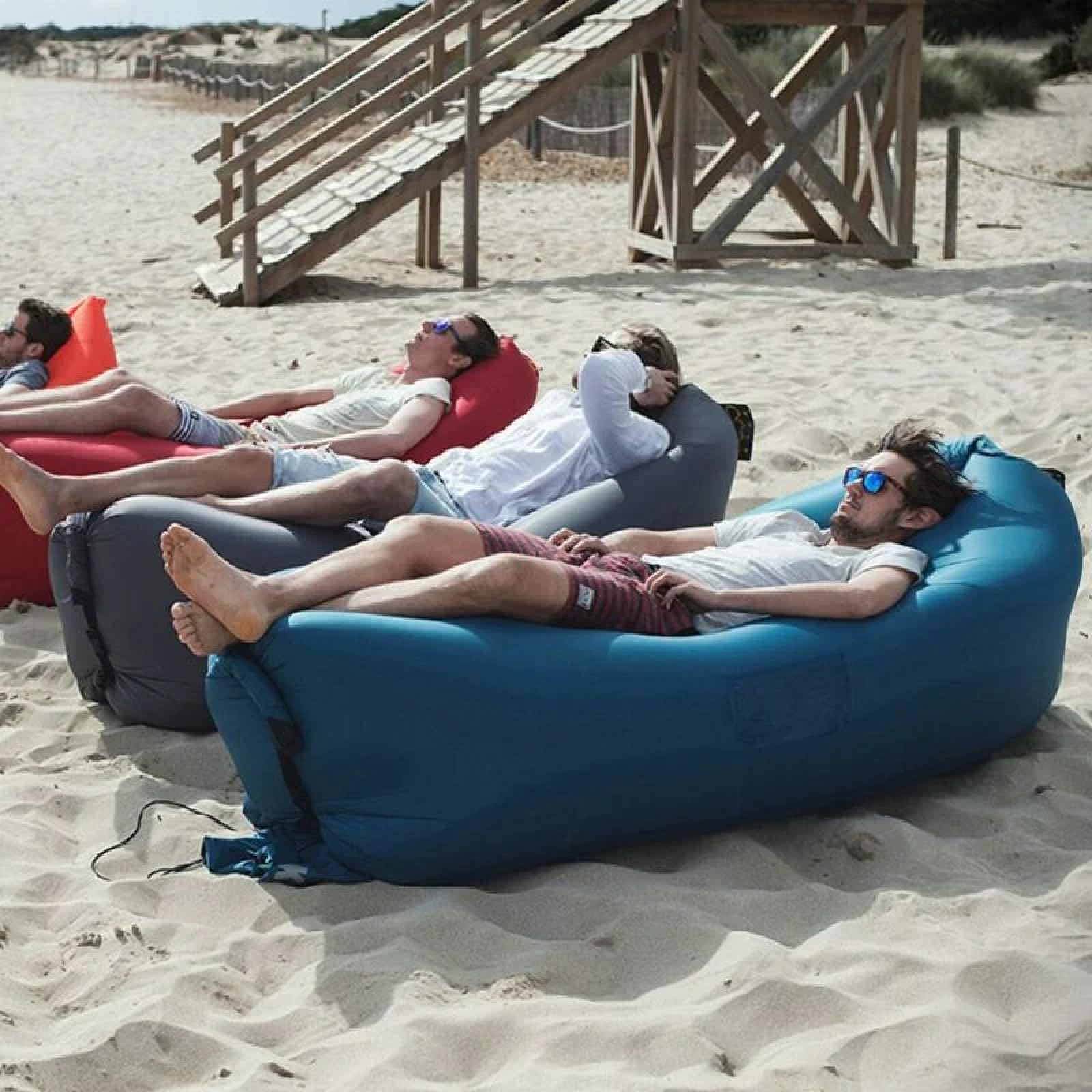 Canapé gonflable pliable de plein air - Canapé-lit de couchage - Chaise longue de plage - Chaise longue de camping - Imperméable - Ultraléger - Pour le voyage - Chaise longue de plage
