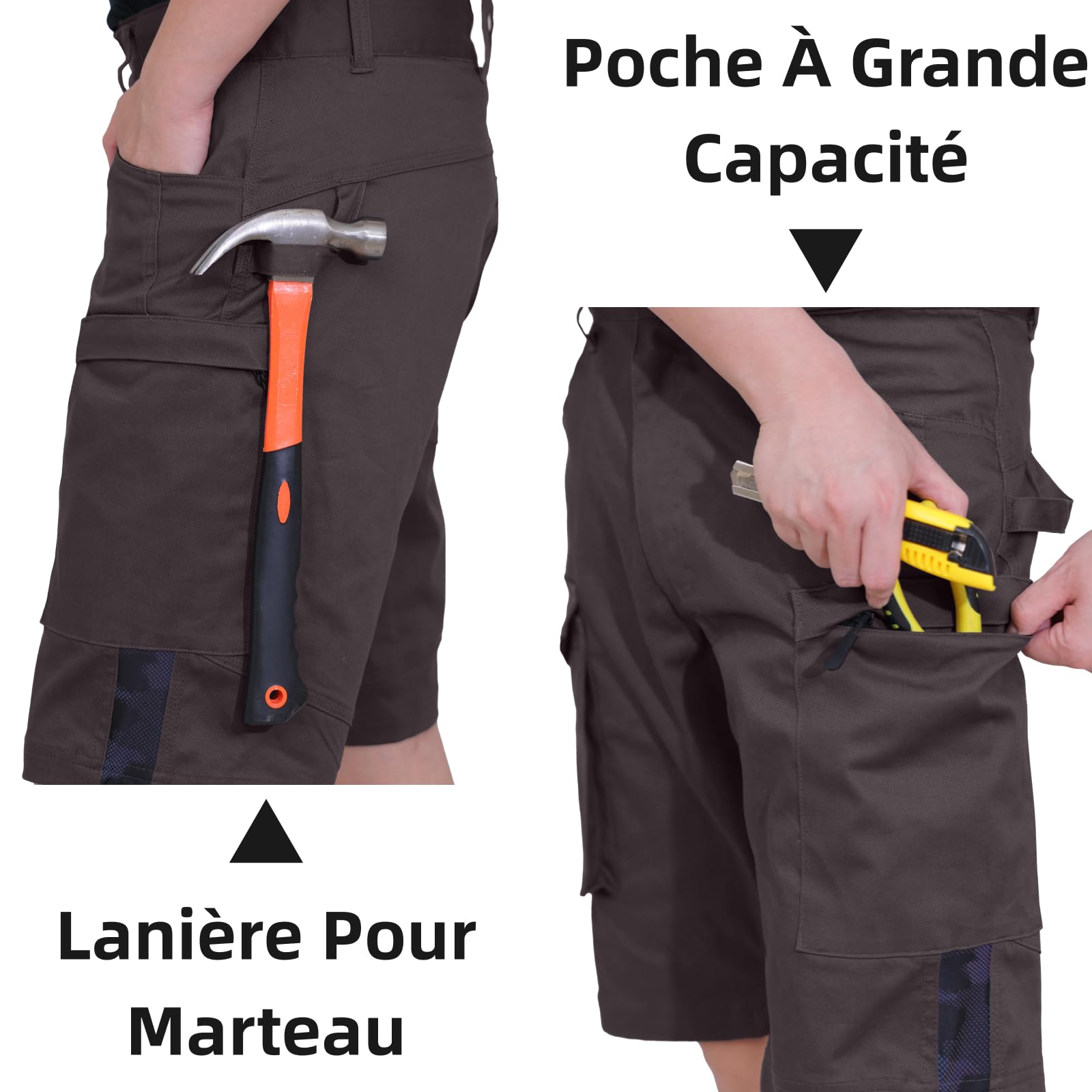 WORK IDEA Arbeitsshorts für Männer, hochwertige Shorts für Männer, vielseitige Shorts mit Taschen