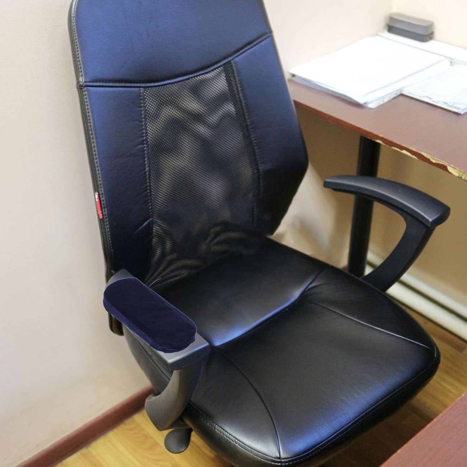 2pcs Memory Foam Armrest Covers for Gaming and Office Chairs Dark Blue