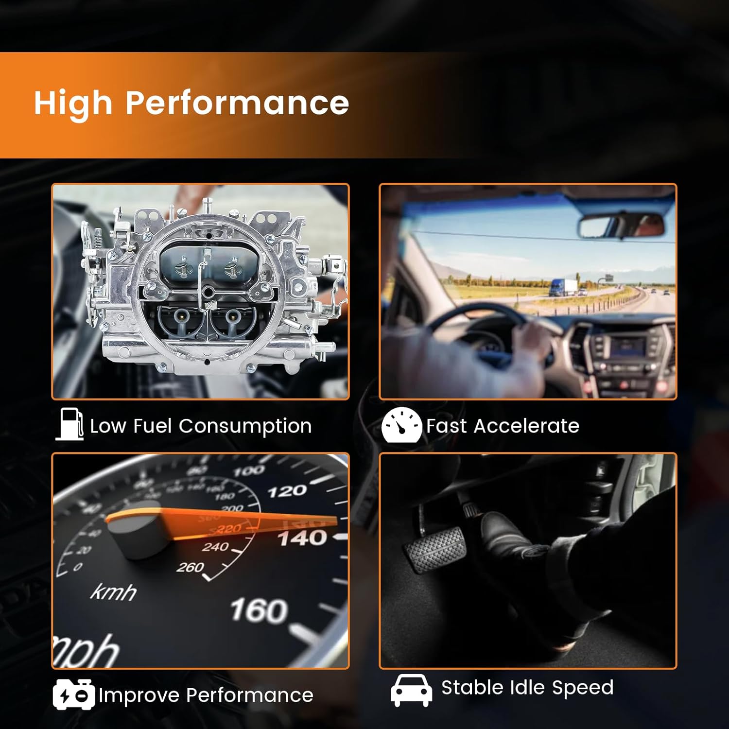 1405 Carburetor for Performer Series 600 CFM 4 Barrel Square Bore Compatible with Chevy Corvette Silverado, GMC 366, Dodge Poly Challenger Demon with Manual Choke