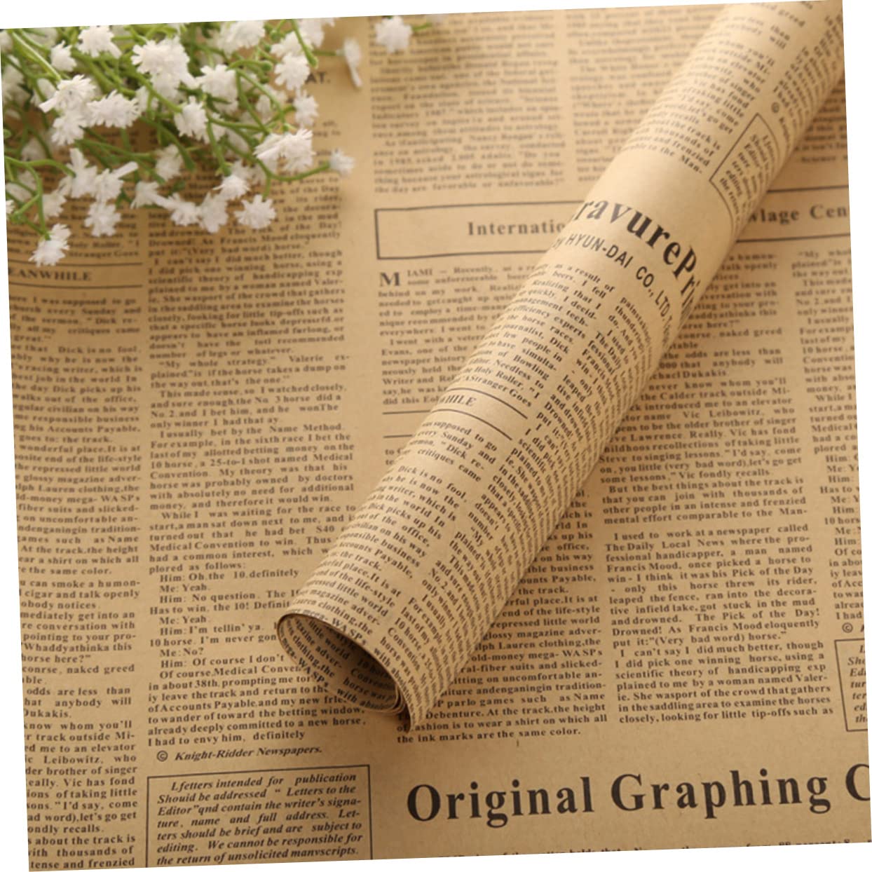 Vintage Zeitungspapier Geschenkpapier 50 Blatt 51x75 Cm
