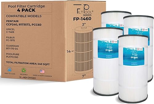 Vista 2 de FP-1460 - Filtro de piscina de repuesto para Pentair CCP240, R173572, PCC60, Unicel C-7469, Filbur FC-1975, Guardian 817-175-04 y PLFPCC60 - Filtro