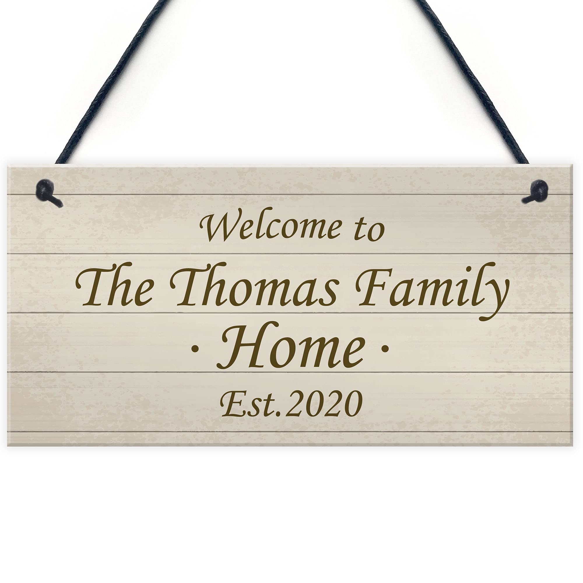 PERSONALISED Family Home Sign New Home Gift Shabby Chic Home Decor Plaque