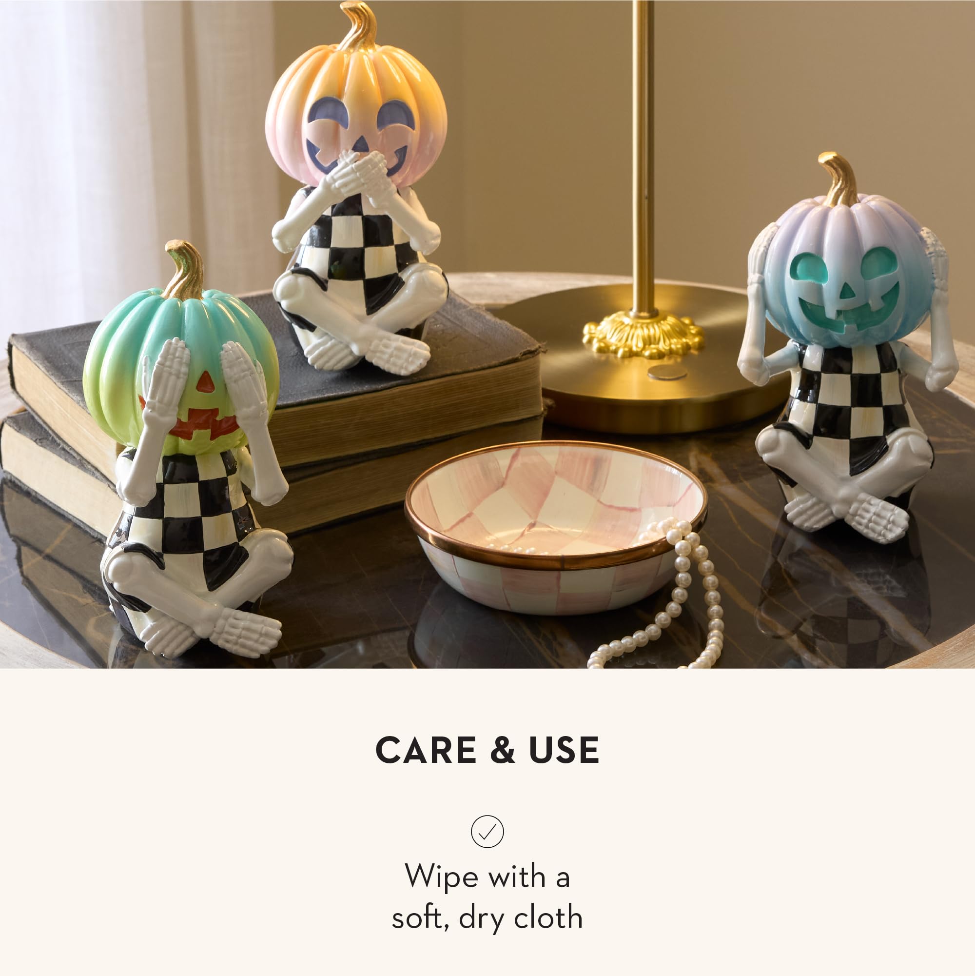 Amazon.com: MACKENZIE-CHILDS Set of 3 Resin Pumpkin Skeletons