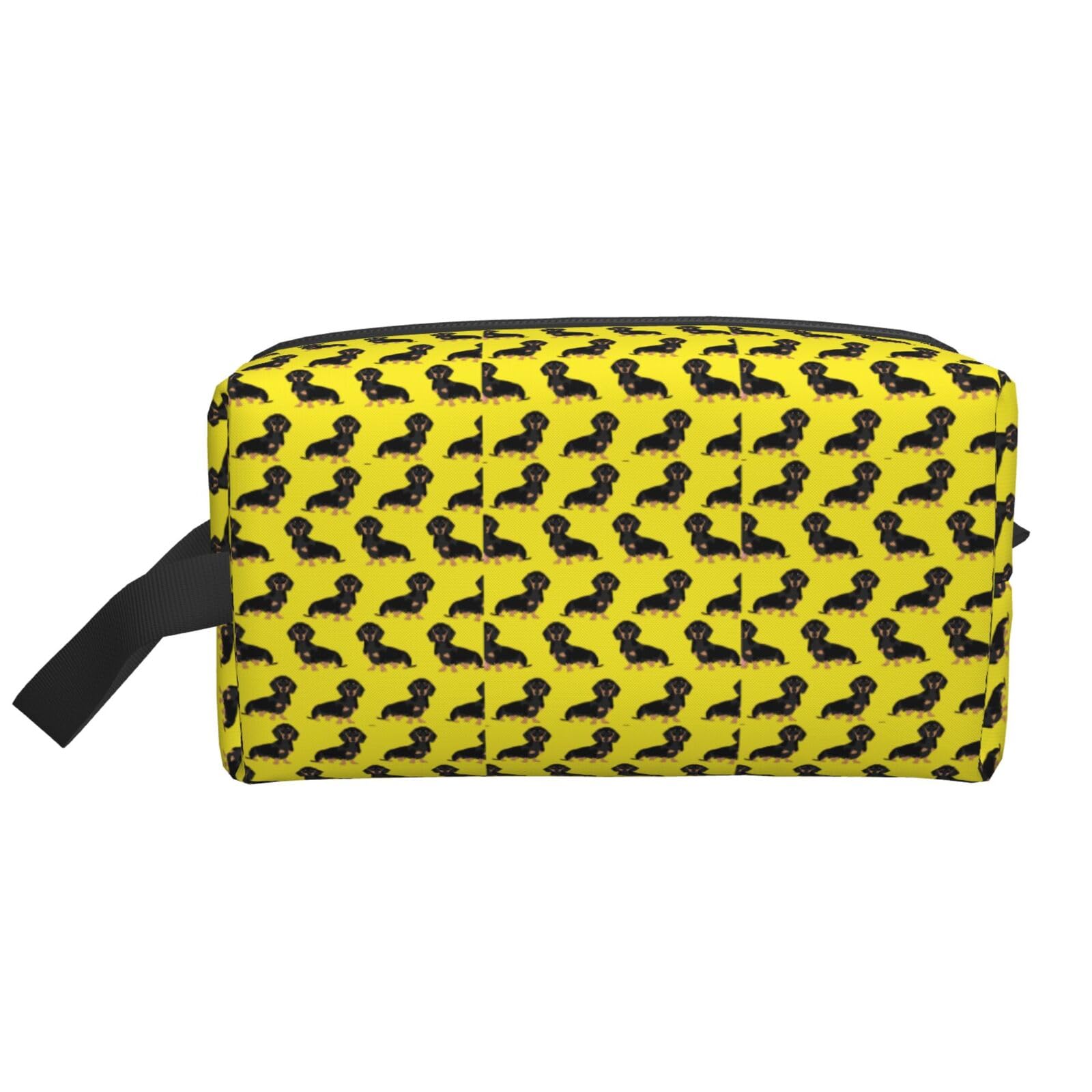 Ercgad Unisex White Dogs Print Large Capacity Travel Toiletry Bag Cosmetic Pouch Daily Storage Makeup Case