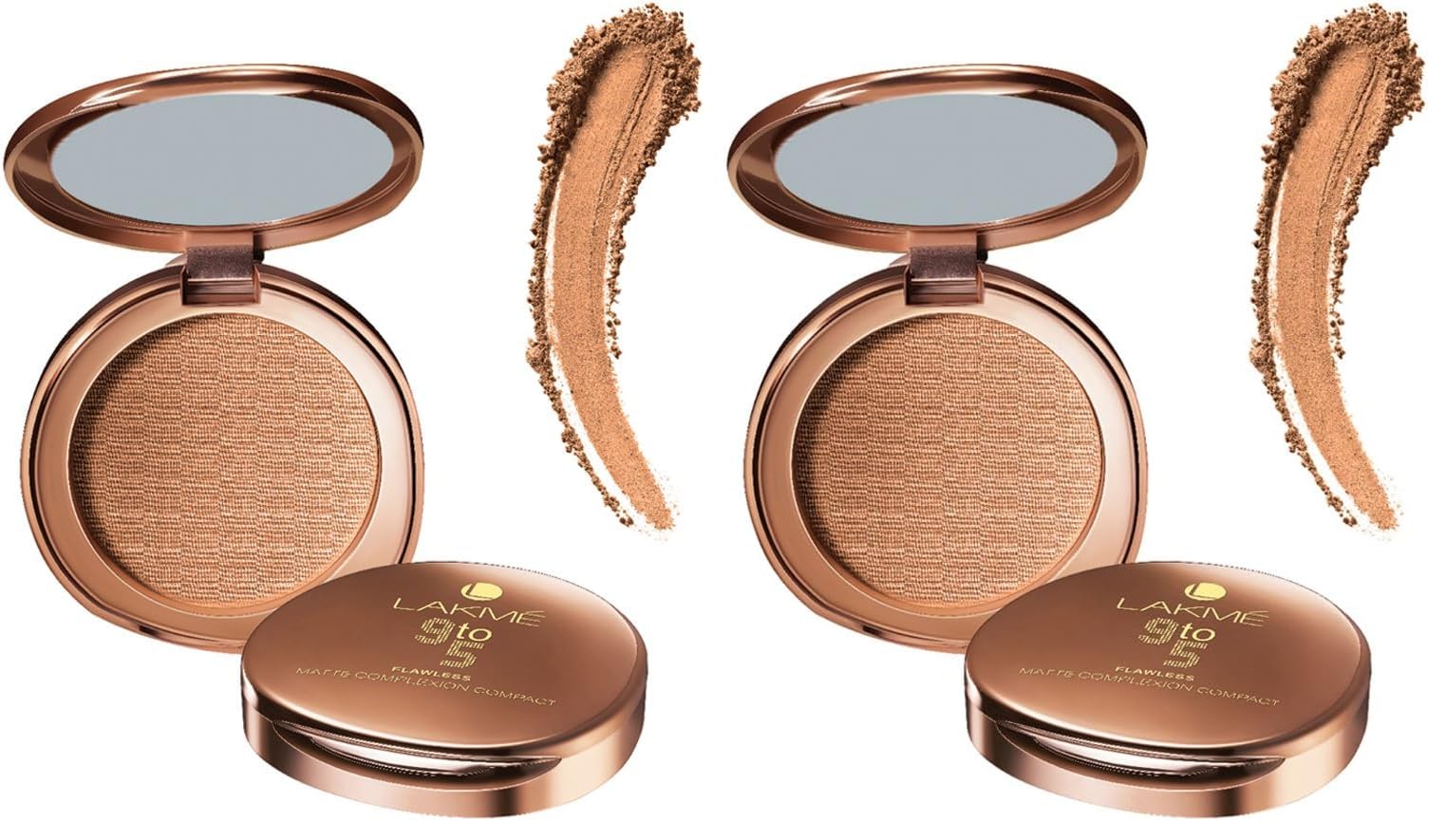 Lakme 9 to 5 Flawless Matte Complexion Compact Powder|| Apricot|| Absorbs Oil|| Conceals & Gives Radiant Skin - All Day Matte Finish Face Makeup|| 8 g (Pack of 2)-image-9