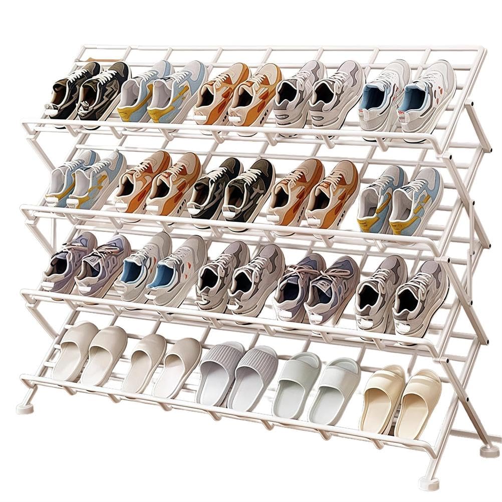 Meuble à chaussures pliable métal gain de place pour petite chambre