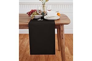 Solino Home Black Table Runner: 72 Inches of Sophisticated Elegance