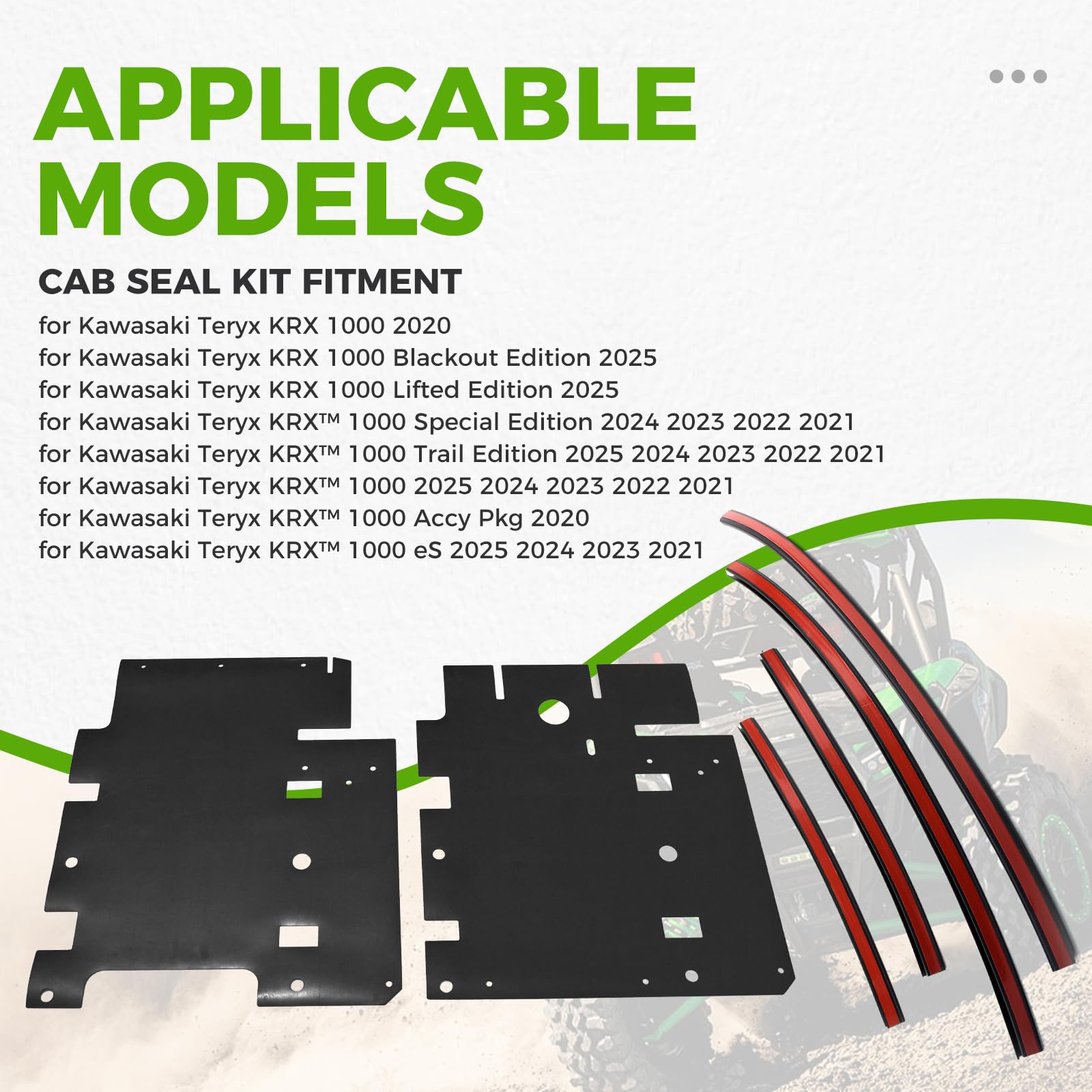 Amazon.com: Cab Seal Kit for Kawasaki Teryx KRX 1000, 99994-1346