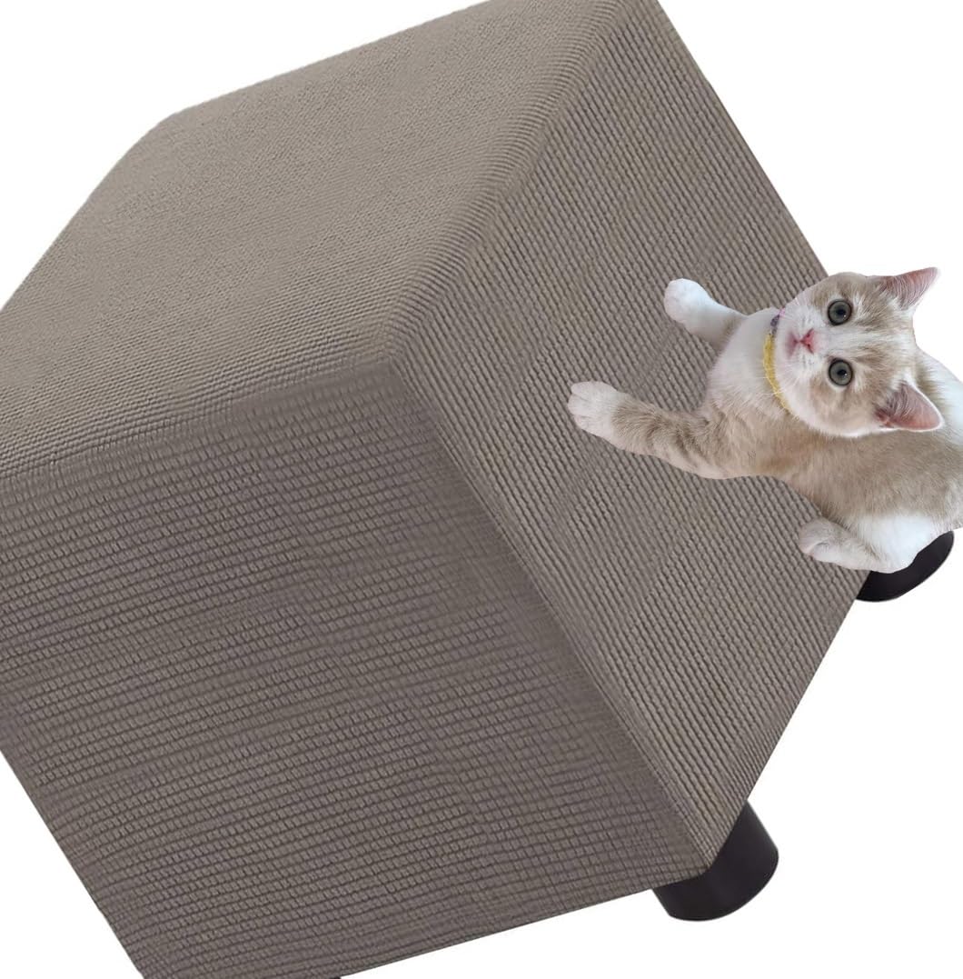 Copri Pouf In Velluto Elasticizzato 38x38 Cm - Copertura Anti-Macchia, Lavabile | Per Ottomani, Poggiapiedi, Decorazione - Foto 5