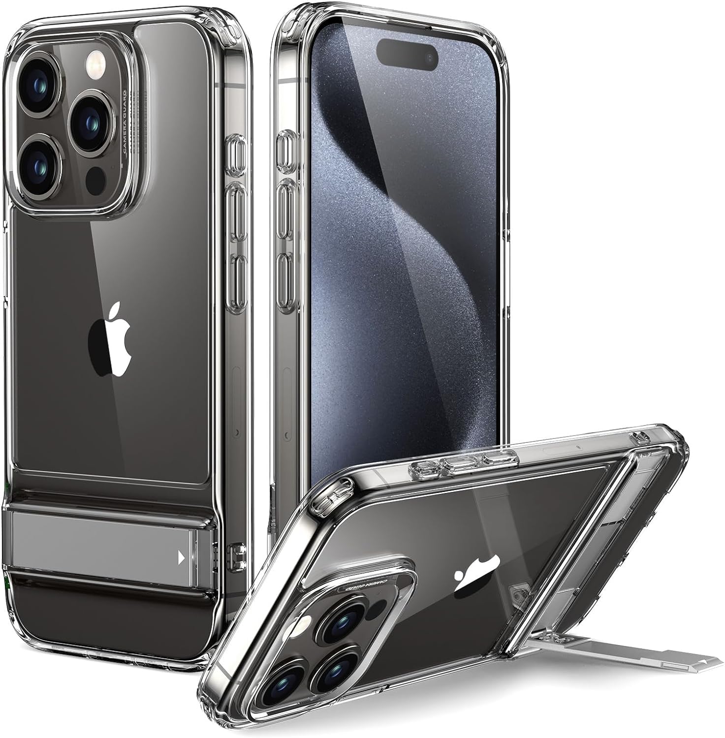 ESR Boost Kickstand Case, Compatible with iPhone 15 Pro, Clear