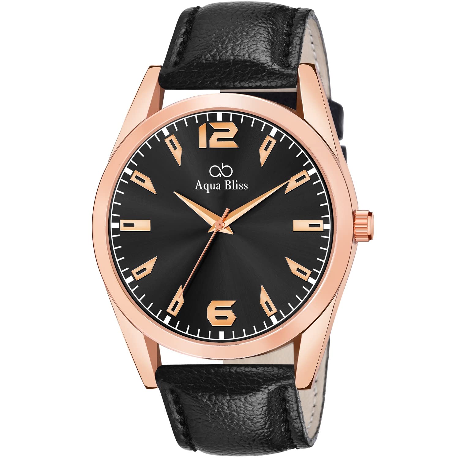AQUA BLISS -01 Leather Analog Mens Watch (Black) (B0C152XNMS) Amazon Price History, Amazon Price Tracker