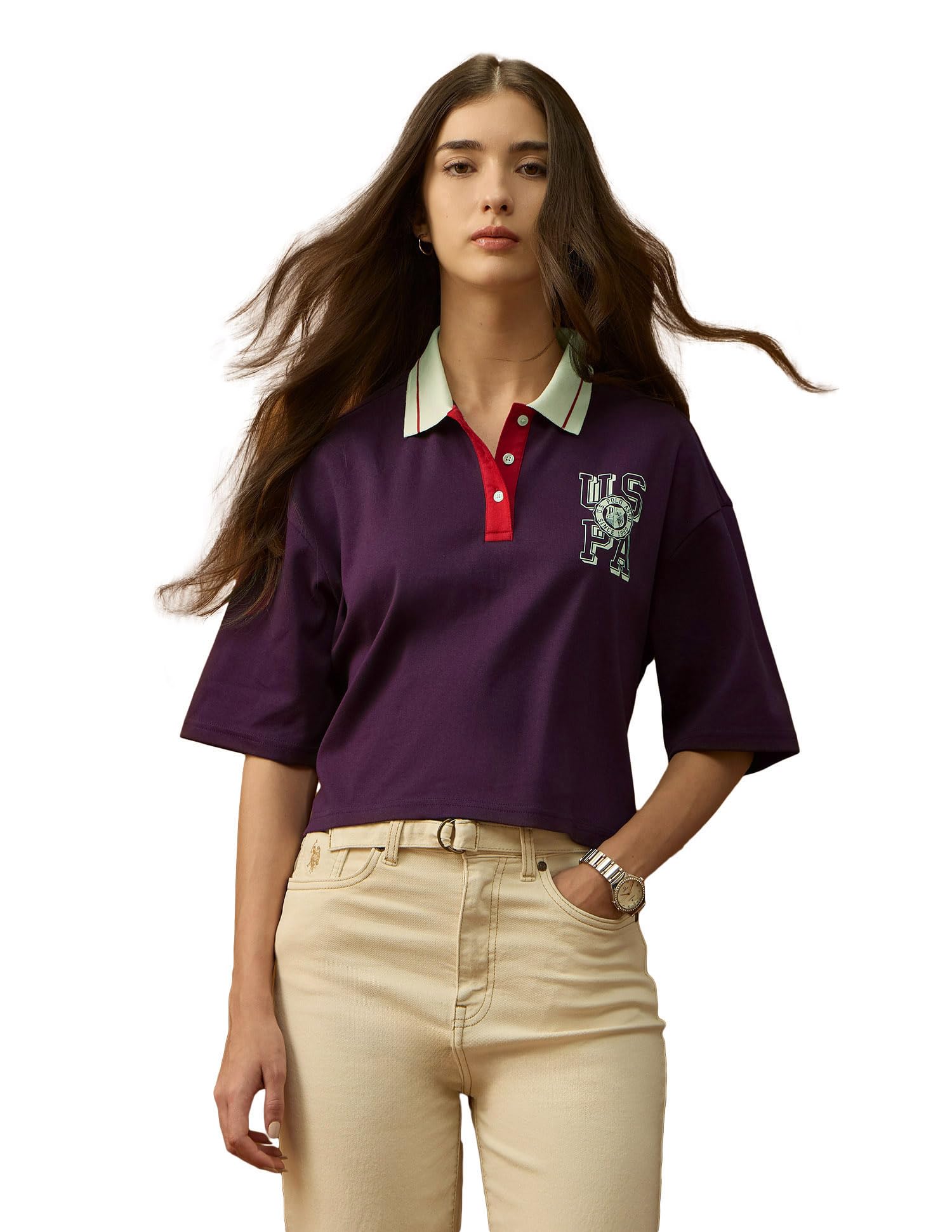 Women's Oversized Fit Polo Shirt-image-40