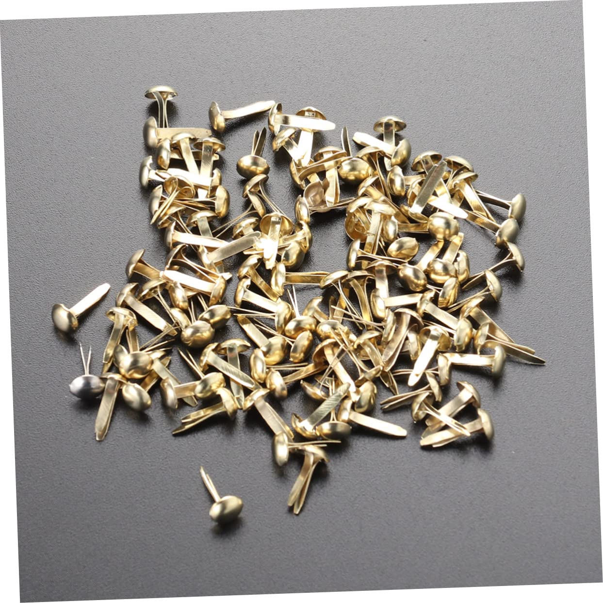 TEHAUX 100 Pcs Mini Round Brads Pastel Brads for Crafts Decoration Pins for Paper Crafts Metal Scrapbooking Brads 5.5x11mm Easy Installati