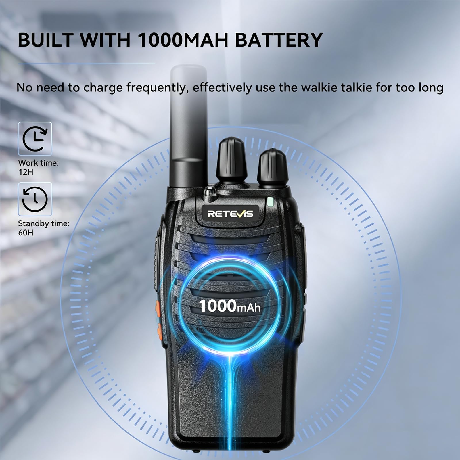 Retevis H777 Walkie Talkies para Adultos de Largo Alcance, Radios de Comunicacion Actualizada, Radios de Comunicacion Recargable, Antena Corta, Compacto, para Educación Empresarial (Paquete de 10)