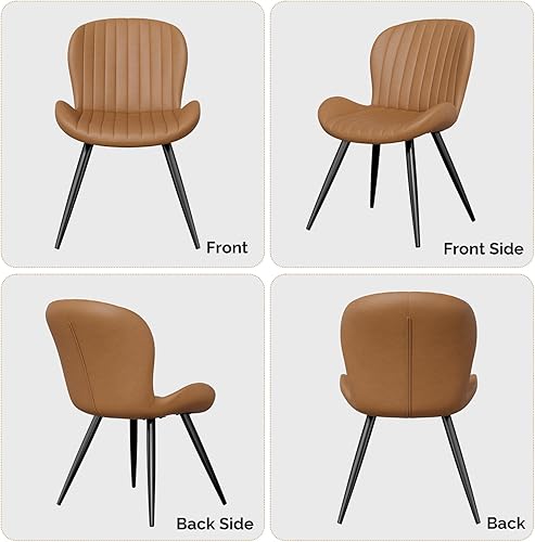 Miniatura 7 de Nalupatio Juego de 2 sillas de comedor, modernas sillas de comedor con respaldo cómodo, sillas de cocina tapizadas gruesas, 19 pulgadas de altura