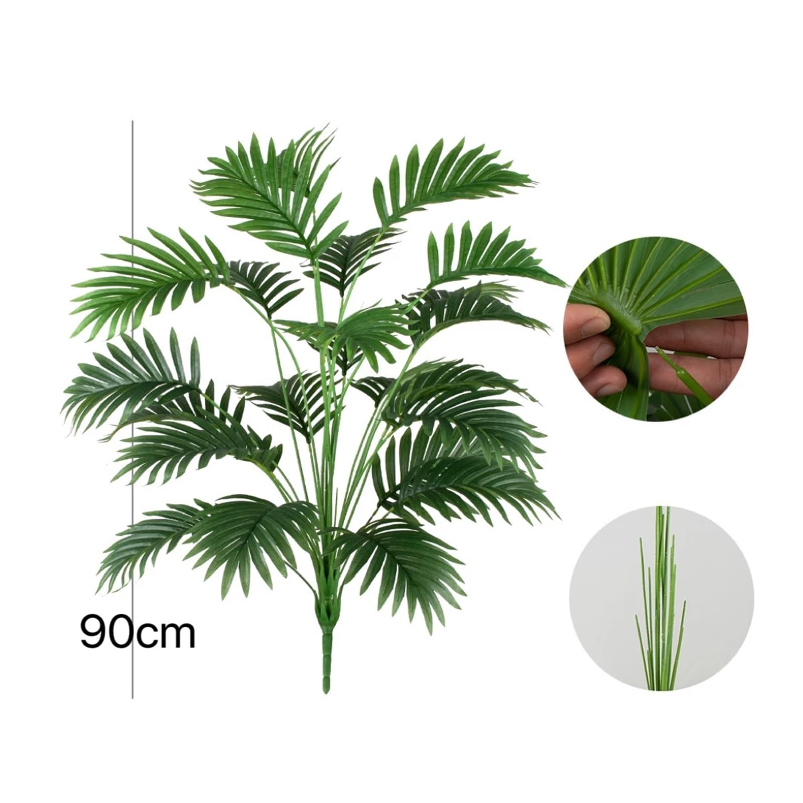 Künstliche Tannenzweige 88 cm 24 Blätter große künstliche Palme Tropische Kunstpflanze grüne Palmblatt Monstera-Zweige Hausgarten Balkon Dekoration(18 heads-80cm)