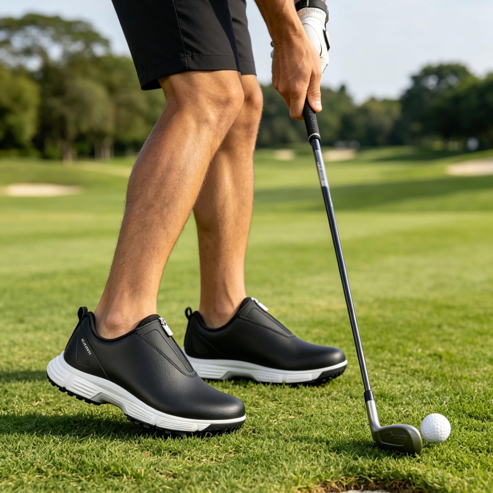 Scarpe Golf Donna Sneakers da Golf Professionali Impermeabili Senza Tacchetti Modello Slip-On con Cerniera Calzature da Passeggio per attività All'aperto